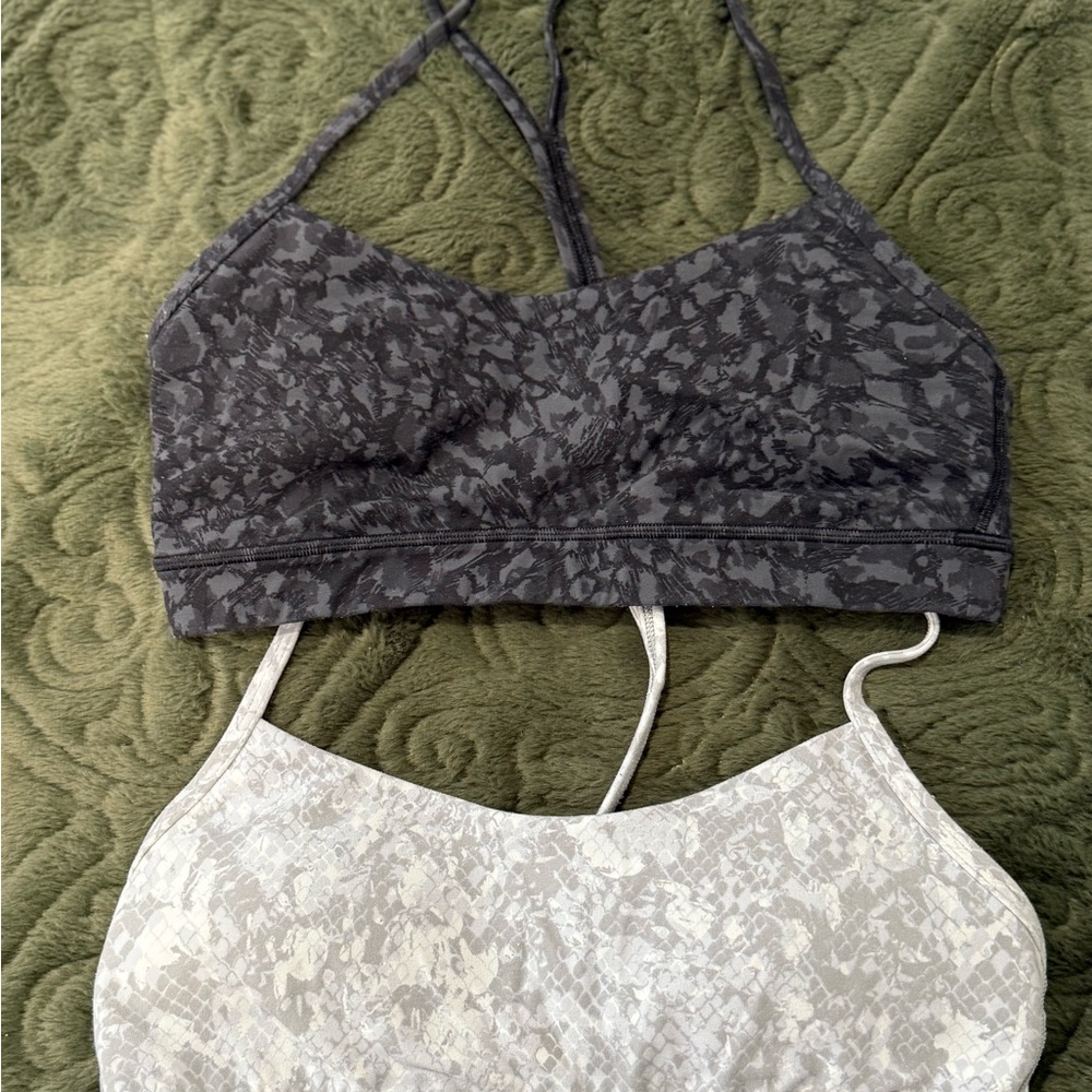 lululemon athletica Gray and Cream Patterned Bras
